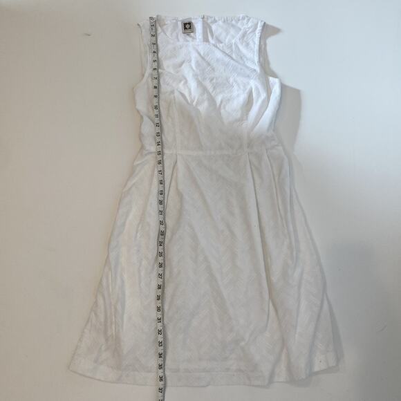 Anne Klein Lightweight Cotton Sleeveless Midi Dress Chevron Pattern EUC Sz 6 - Picture 11 of 12